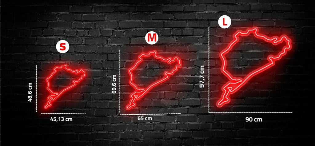 "Circuit NÜRBURGRING" Enseigne Lumineuse en Néon, Décoration