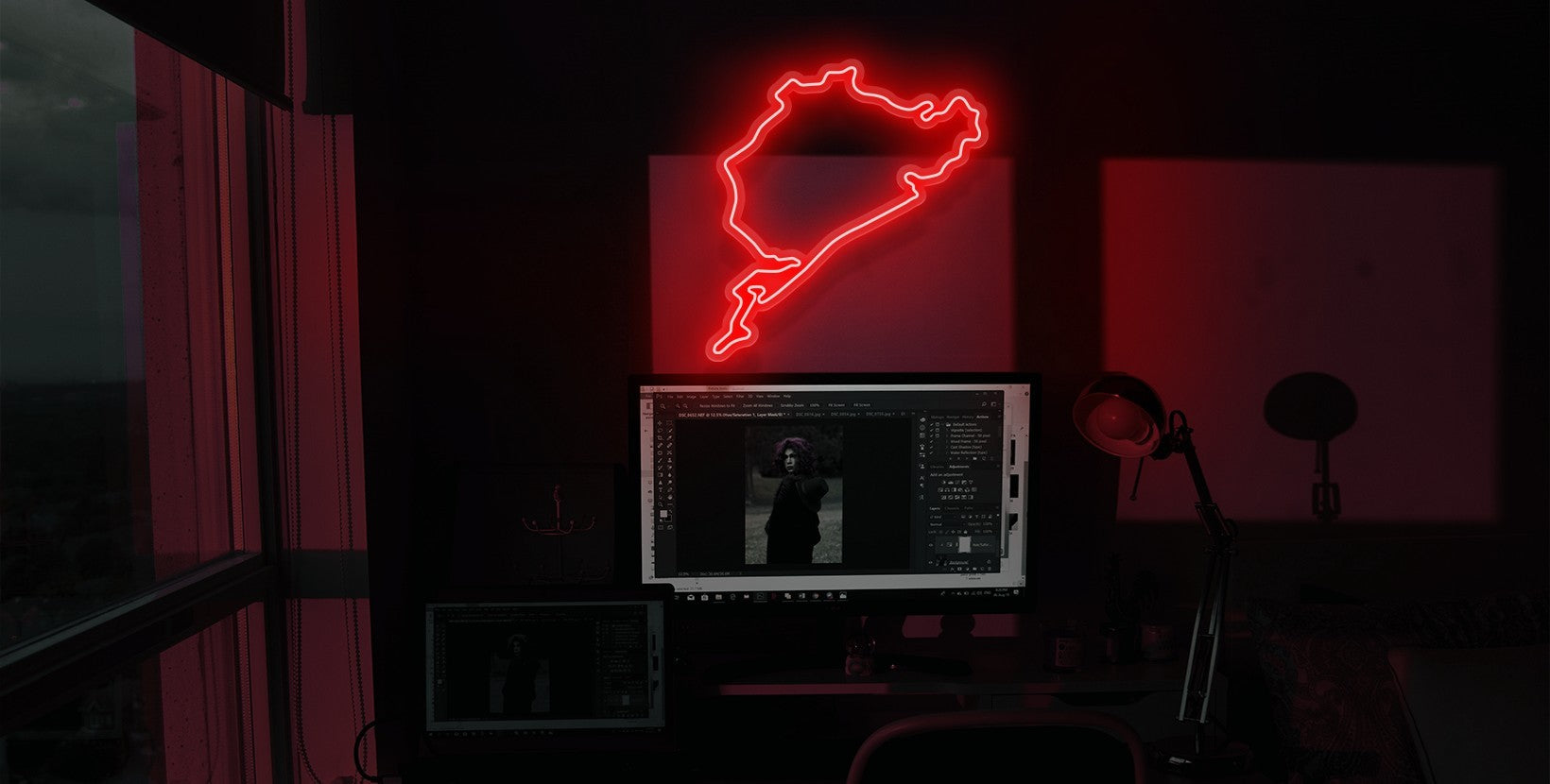 "Circuit NÜRBURGRING" Enseigne Lumineuse en Néon, Décoration