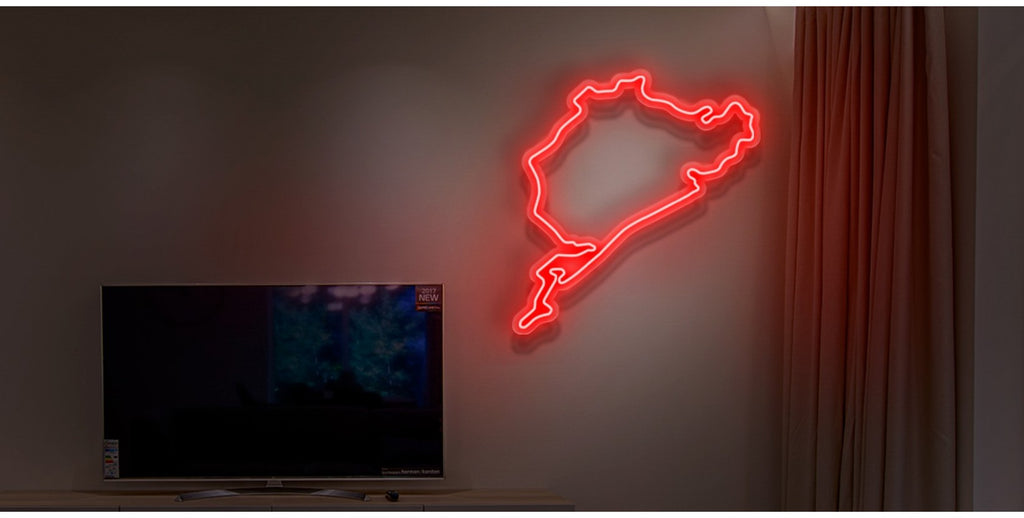 "Circuit NÜRBURGRING" Enseigne Lumineuse en Néon, Décoration